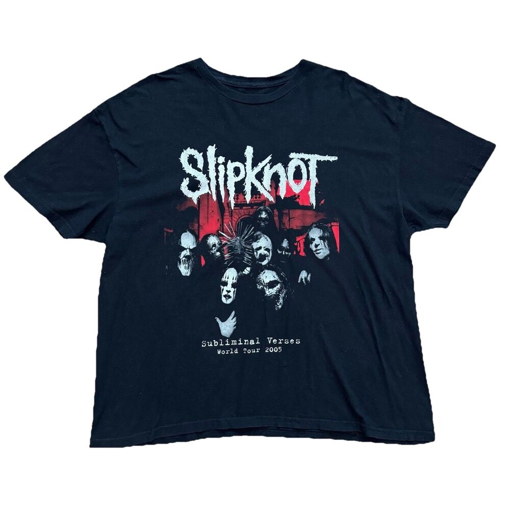 Slipknot Subliminal Verses World Tour 2005 Band T Shirt Black Size XXL